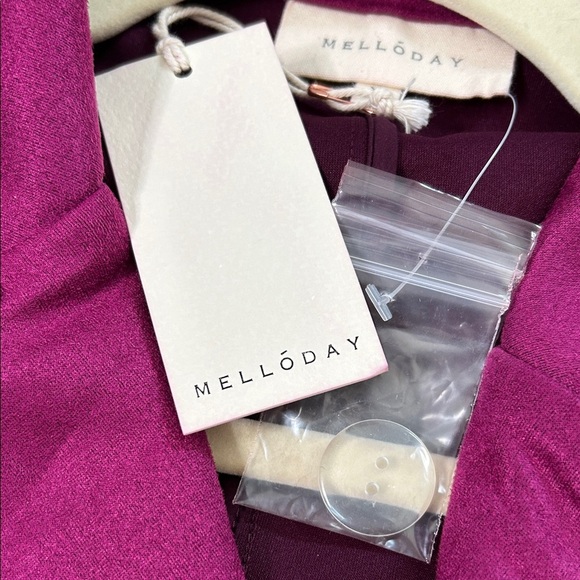 NWT MELLODAY Rich Magenta Trench Coat Mid Length Size XL Outerwear Fall Autumn - Picture 11 of 11